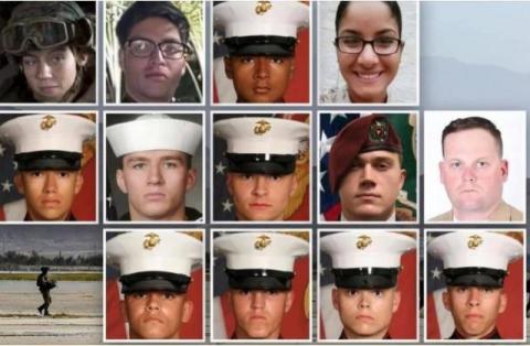Photo grid of service members