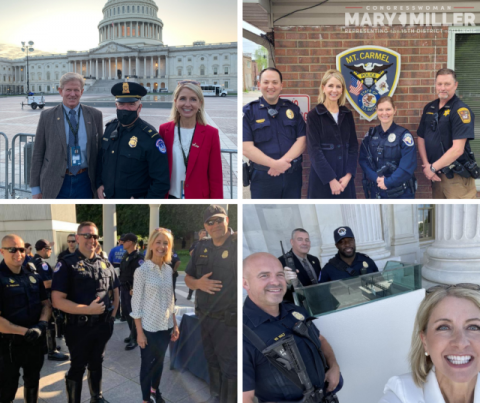 Collage of photo of the member with law enforcement