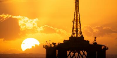 Oil rig and sunset